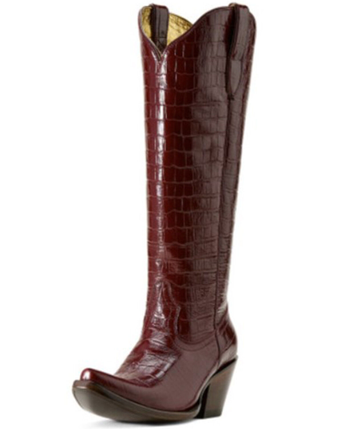 Image #2 - Ariat Women's Casanova Crocodile Print Tall Western Boots - Snip Toe, Red, hi-res