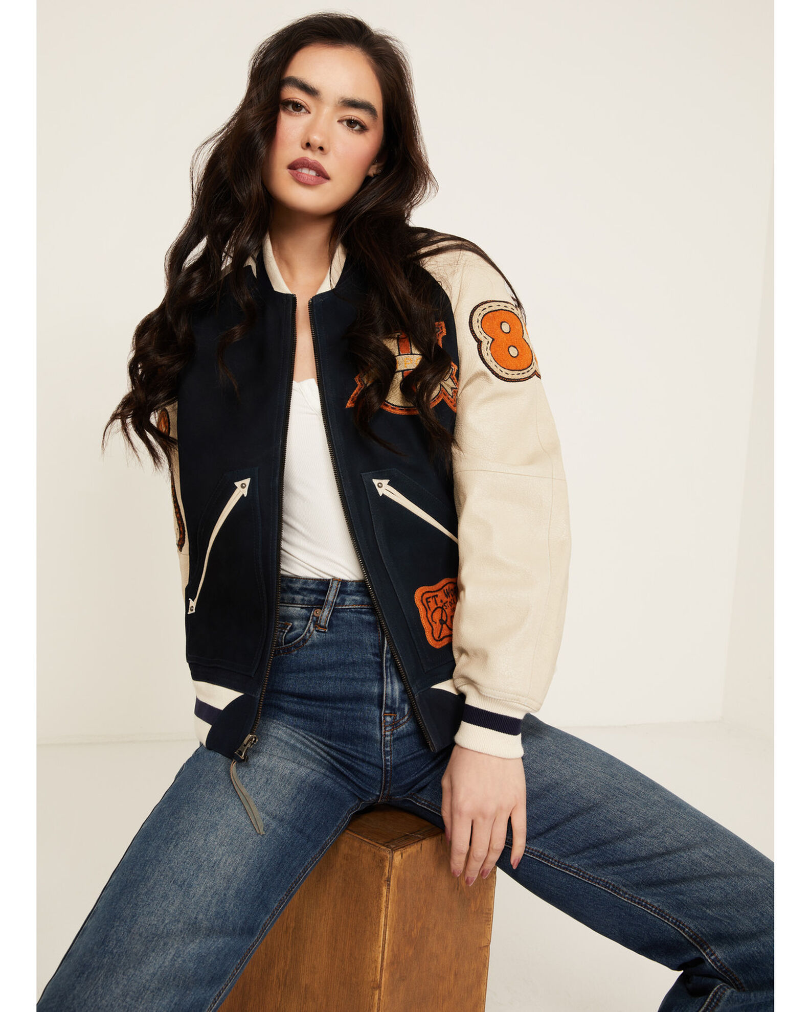 Double D Ranch Women s Cowboy Letterman Jacket Sheplers