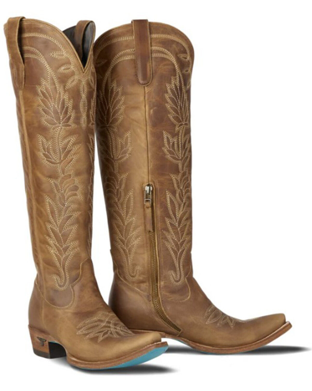 Image #1 - Lane Women's Sandaga Knee High Western Boots - Snip Toe, Brown, hi-res