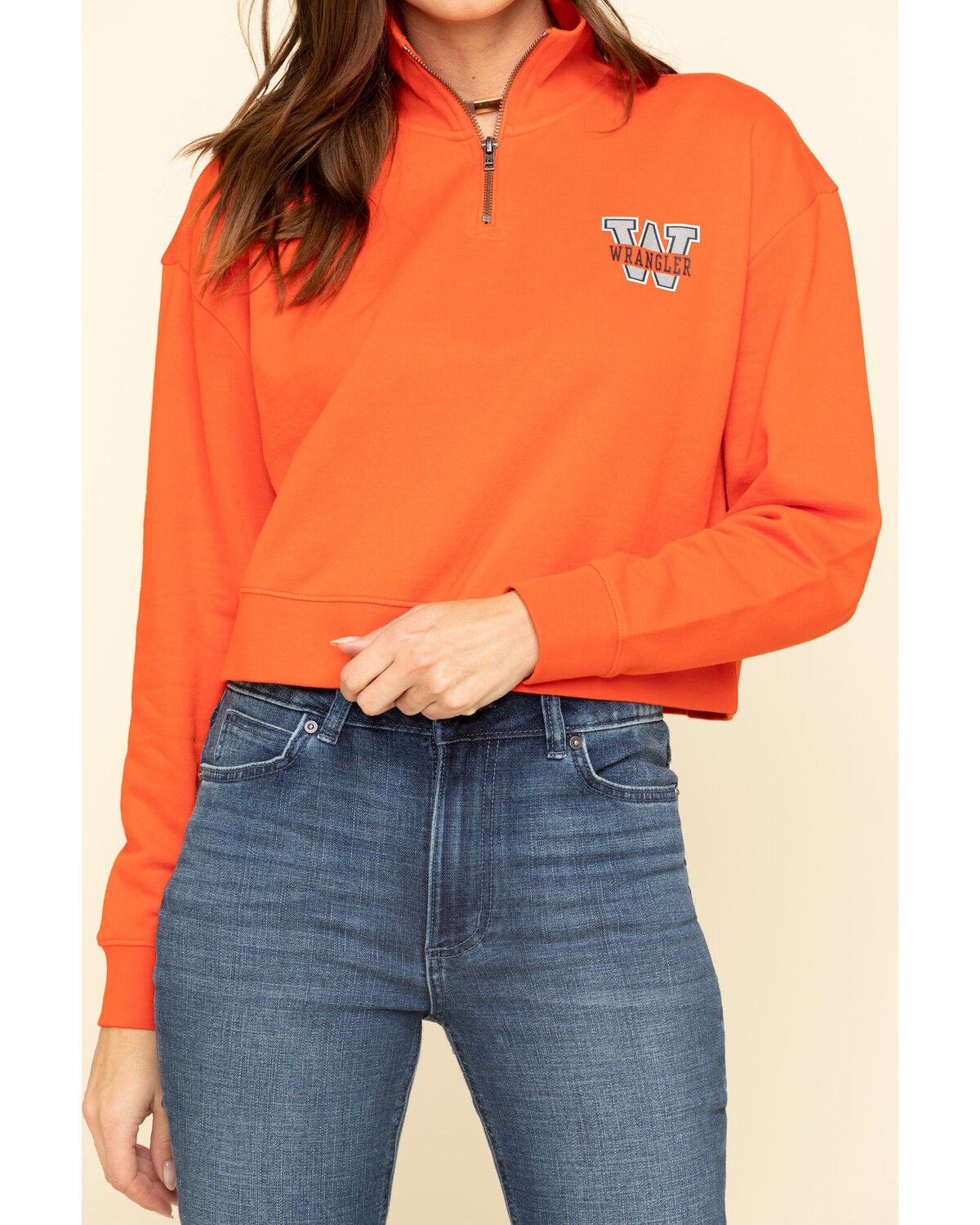 orange half zip