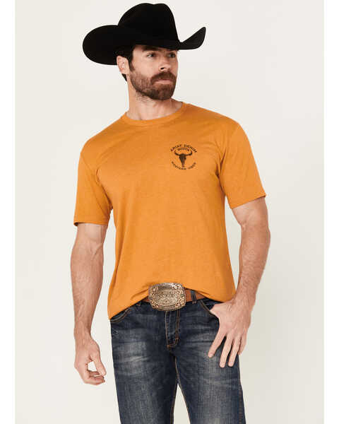 Image #1 - Ariat Men's Bull Skull Short Sleeve Graphic T-Shirt, Mustard, hi-res