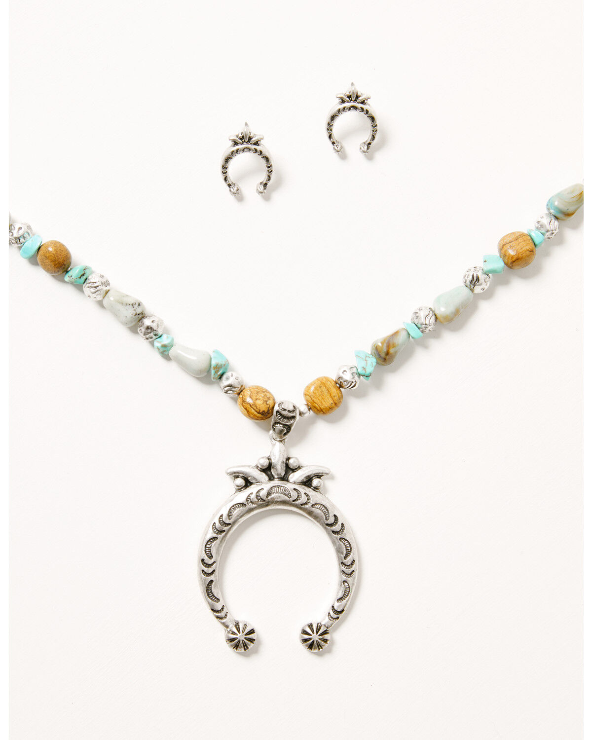 Image #1 - Shyanne Women's Sedona Sky Squash Blossom Jewelry Set - 2 Piece, Silver, hi-res