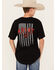Ariat Boys' Western Flag Short Sleeve Graphic Tee, Black, hi-res