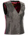 Image #1 - Milwaukee Leather Women's Phoenix Stud Embroidered Snap Front Vest - 3X, Pink/black, hi-res