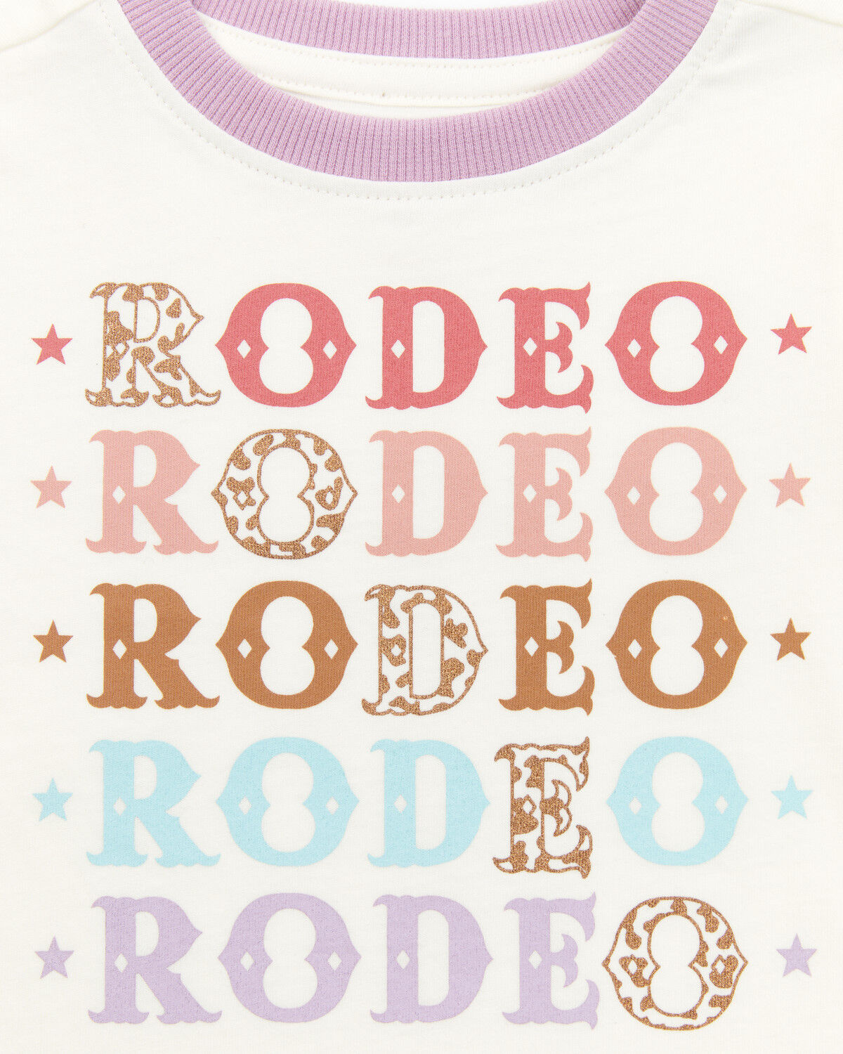 Image #2 - Shyanne Girls' Rodeo Short Sleeve Graphic Ringer Tee, Ivory, hi-res