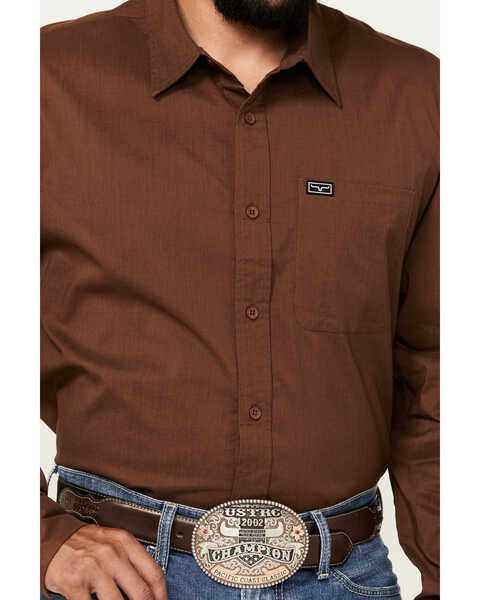 Image #3 - Kimes Ranch Men's Linville Long Sleeve Button-Down Performance Western Shirt, Brown, hi-res