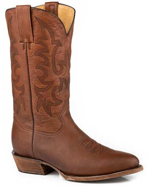 Image #1 - Stetson Men's Sharp Western Boots - Medium Toe, Brown, hi-res
