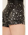 Image #4 - Any Old Iron Women's Star Leather Shorts, Black, hi-res