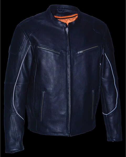 Image #5 - Milwaukee Leather Men's Cool Tec Leather Scooter Jacket - Big 3X, Black, hi-res