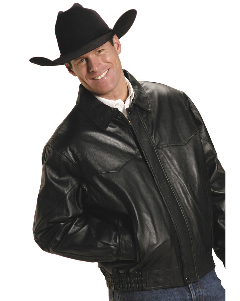 Roper Lamb Touch Nappa Bomber Jacket, Black, hi-res