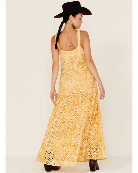 Image #4 - Jen's Pirate Booty Women's Flower Power Eyelet Lace Maxi Dress, Gold, hi-res