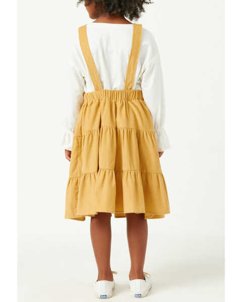 Hayden Girls' Tiered Overall Dress, Mustard, hi-res
