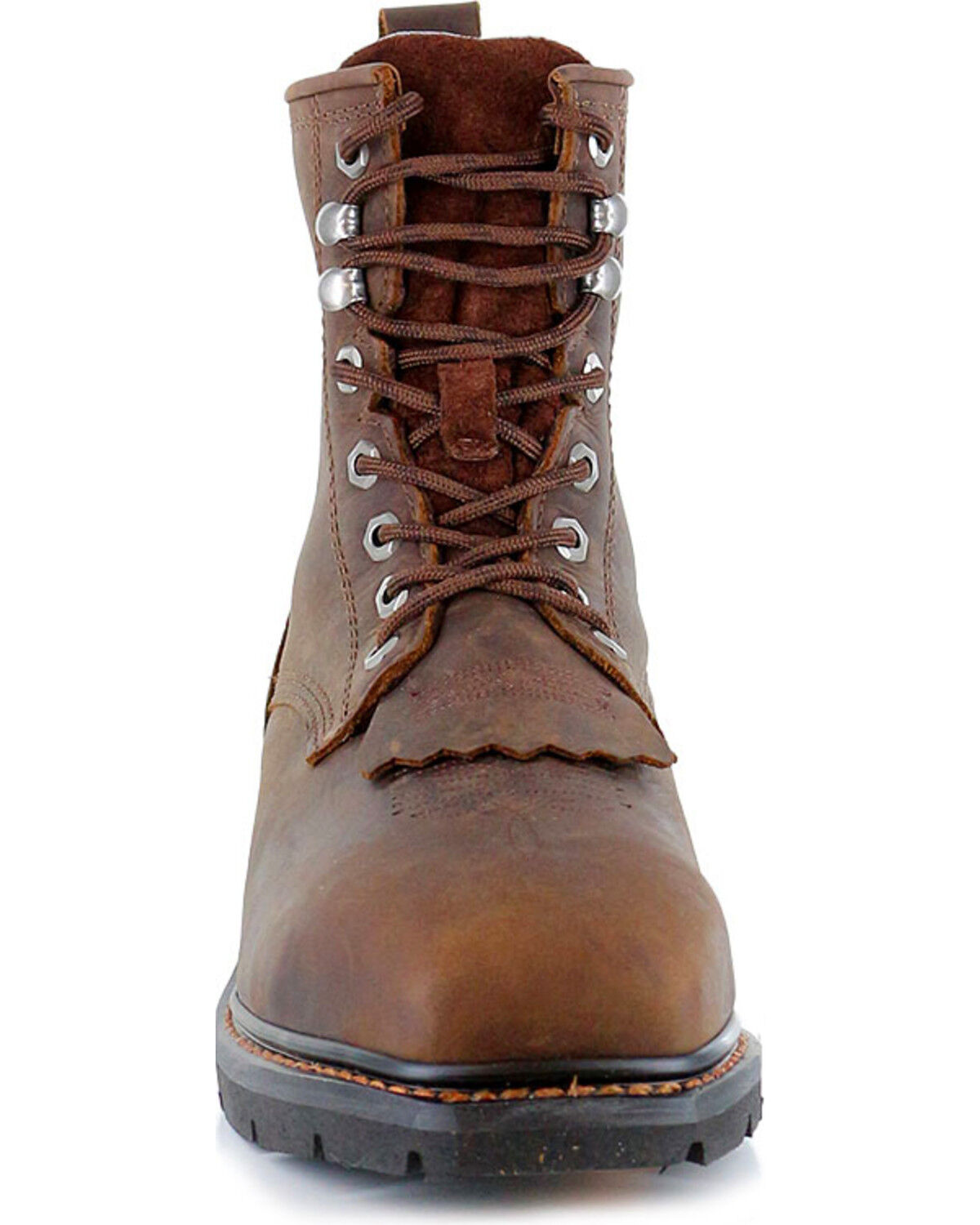 Image #4 - Cody James Men's 8" Mustang Lace-Up Kiltie Waterproof Work Boots - Composite Toe, Brown, hi-res