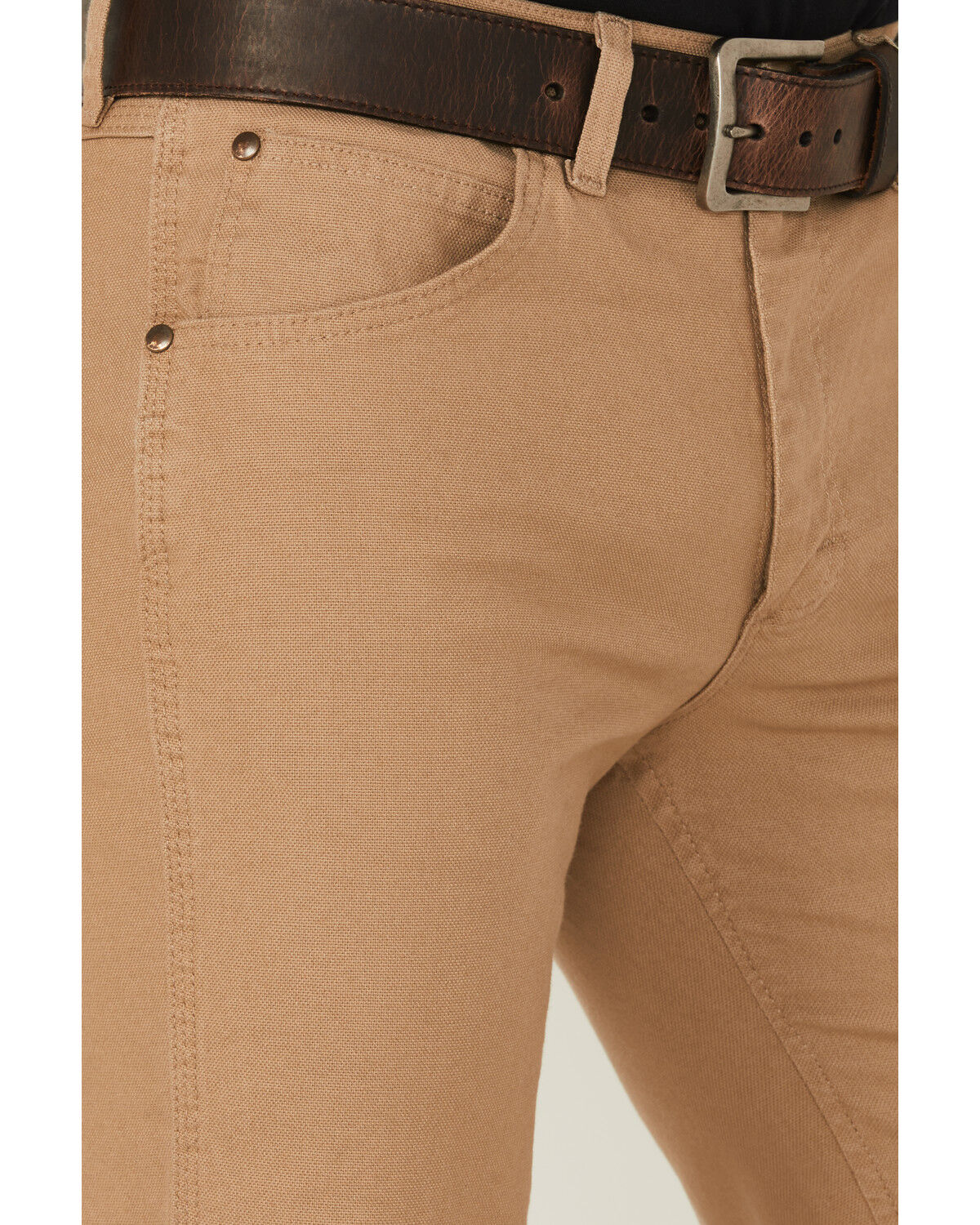 Image #2 - Wrangler Men's Tough Comfort Performance Slim Straight Canvas Jeans, Wheat, hi-res