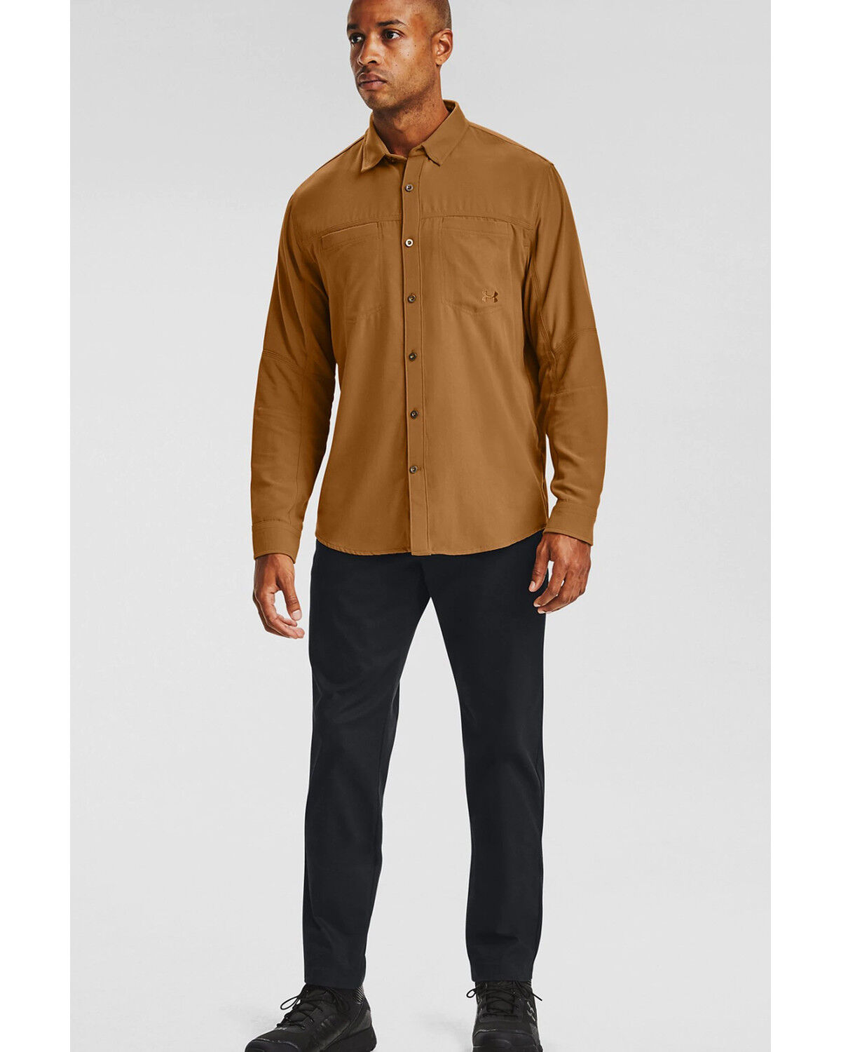 Image #3 - Under Armour Men's Yellow Payload Button Down Long Sleeve Work Shirt, Yellow, hi-res