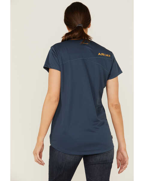 Image #4 - Ariat Women's Rebar Blue Polartec Elite All-Season Short Sleeve Work T-Shirt , Blue, hi-res