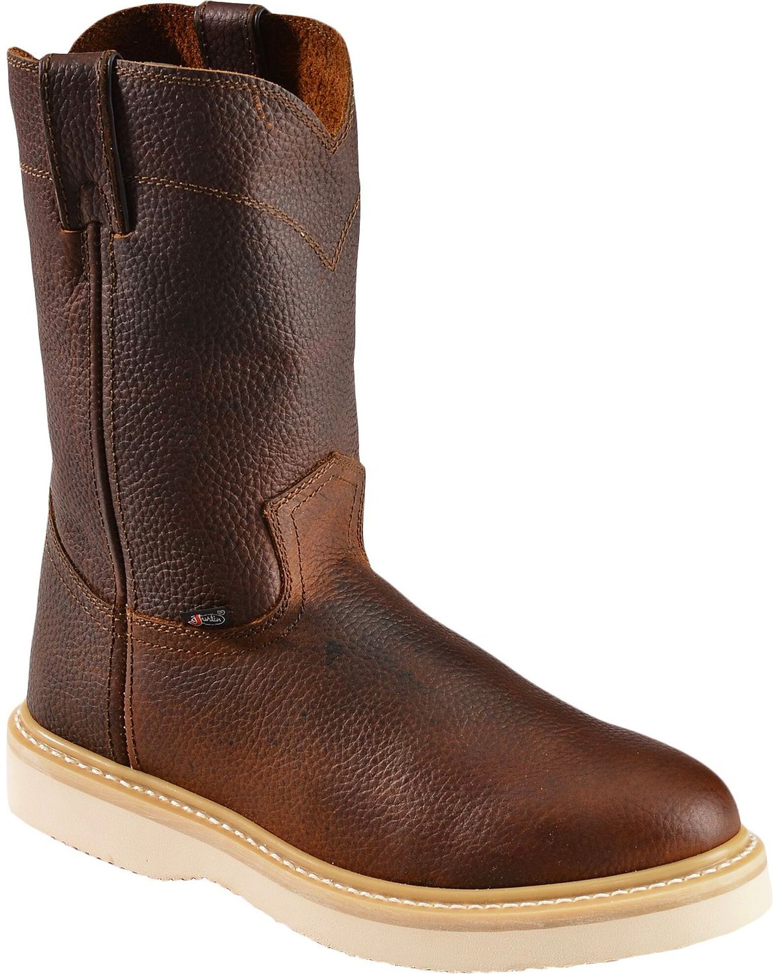 Flat sole slip on work boots sales