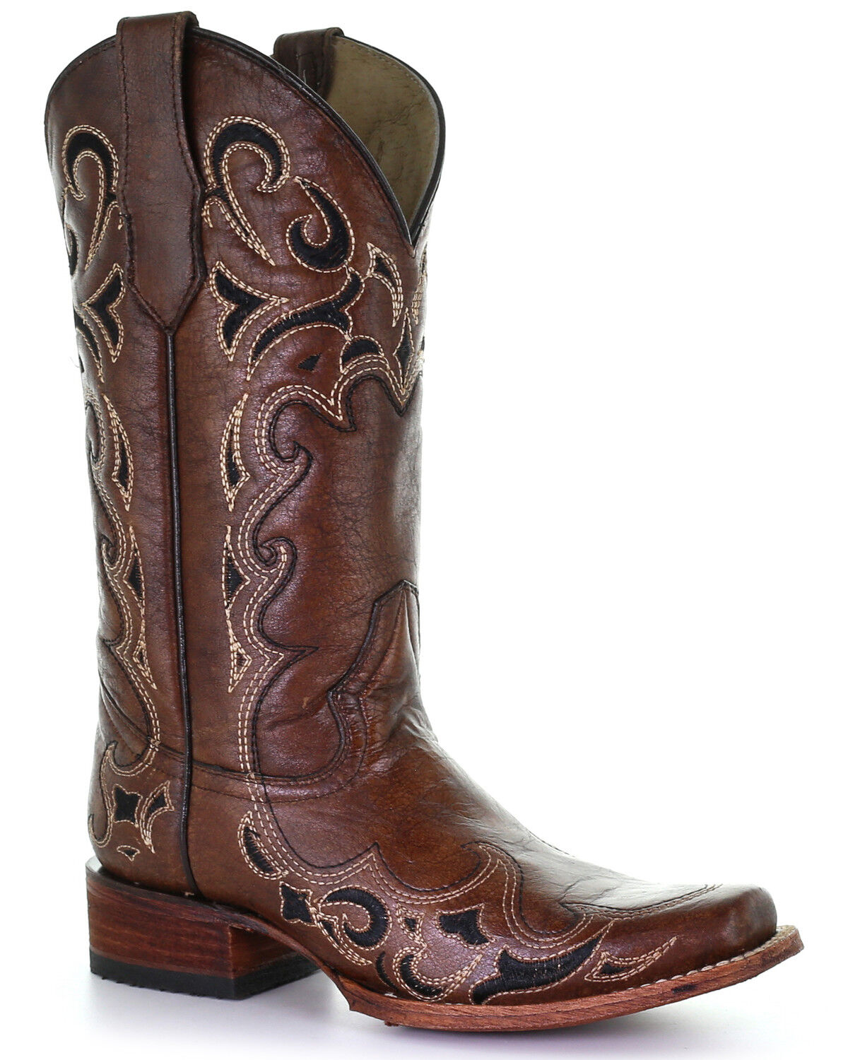 Image #1 - Circle G Women's Embroidery Western Boots - Square Toe, Brown, hi-res