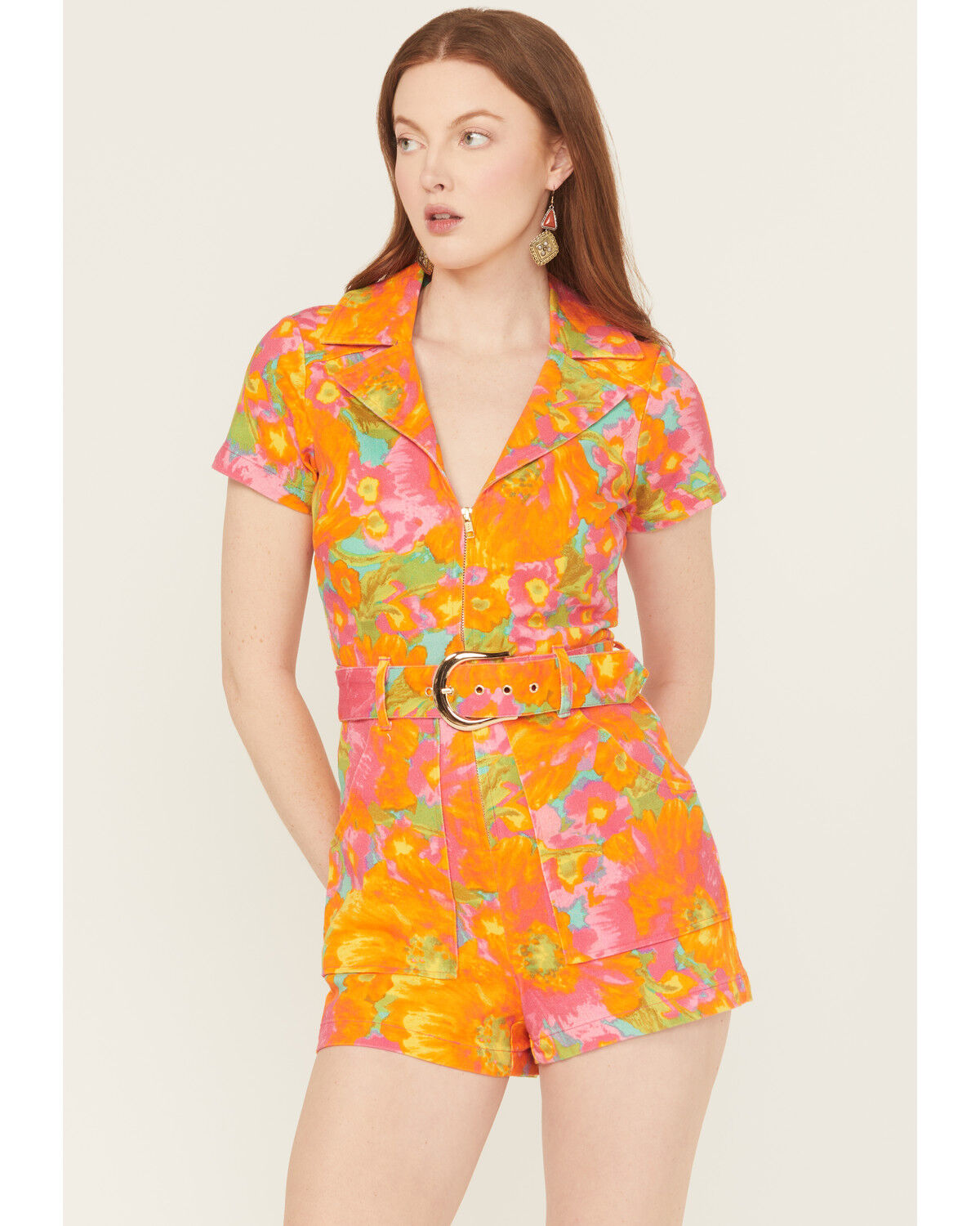 Image #2 - Show Me Your Mumu Women's Outlaw Floral Print Short Sleeve Romper, Multi, hi-res