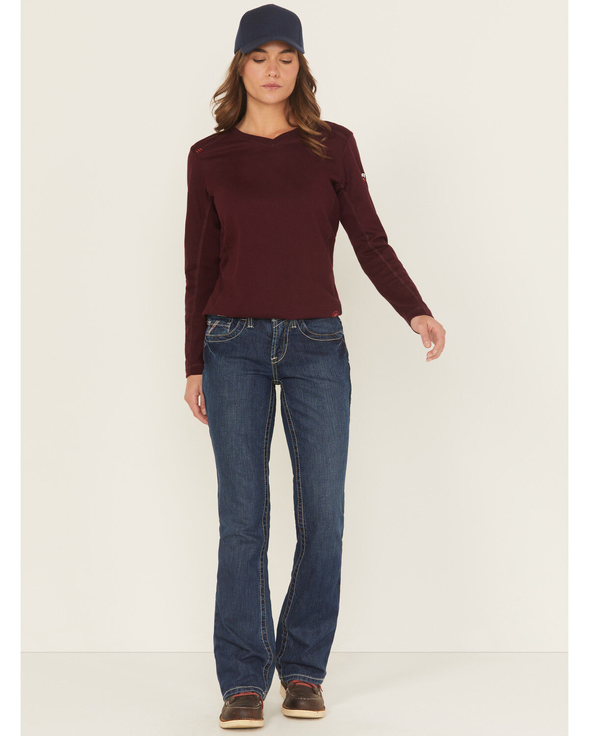 Image #2 - Ariat Women's FR Bootcut Stretch Work Jeans, Denim, hi-res