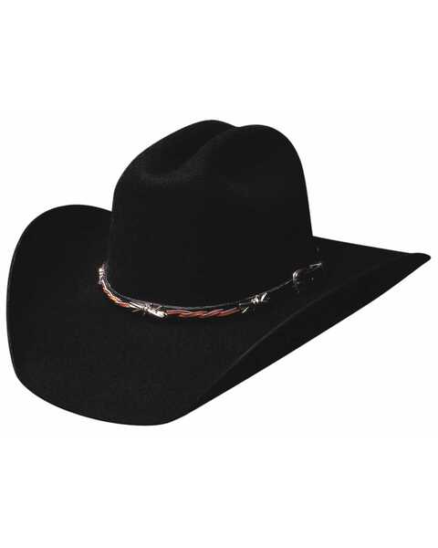 Bullhide Buckaroo 6X Premium Wool Cowboy Hat, Black, hi-res