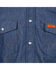 Wrangler Men's FR Long Sleeve Snap Western Work Shirt - Tall, Blue, hi-res