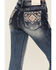 Image #2 - Grace In LA Women's Medium Wash Geo Print Embroidered Mid Rise Bootcut Stretch Denim Jeans, Medium Wash, hi-res
