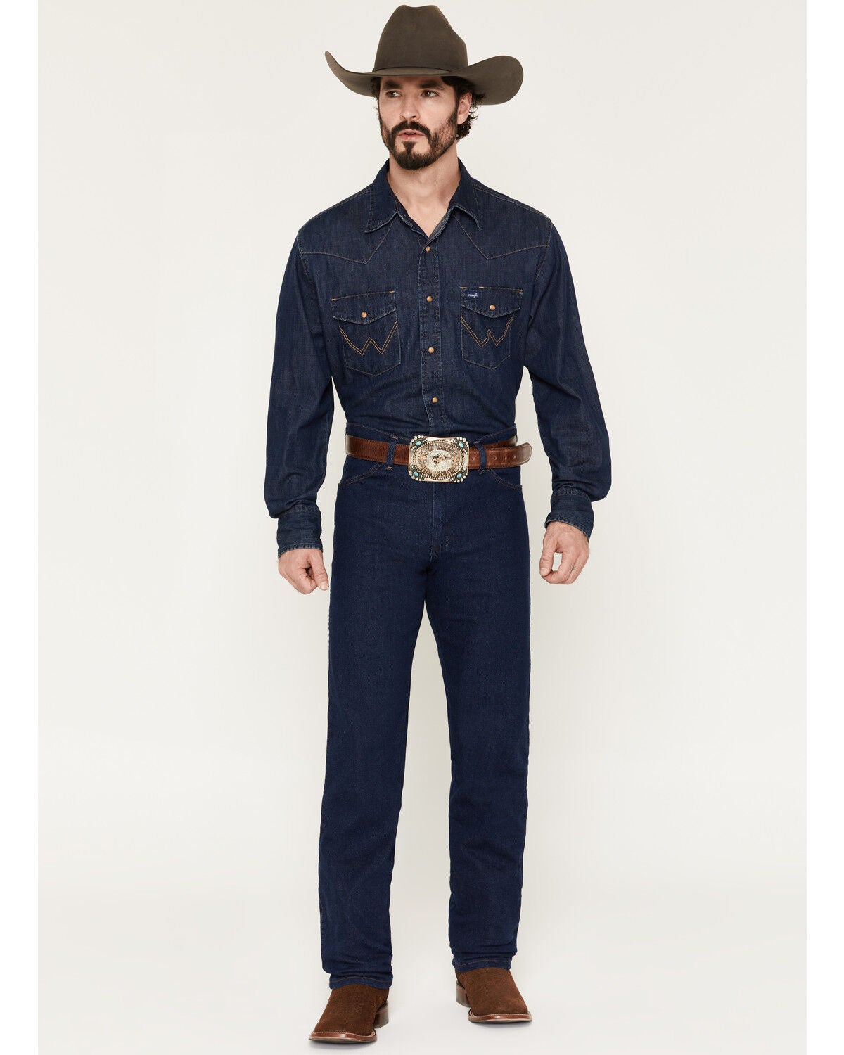 Image #1 - Wrangler Men's 947 Regular Fit Stretch Denim Jeans, Indigo, hi-res
