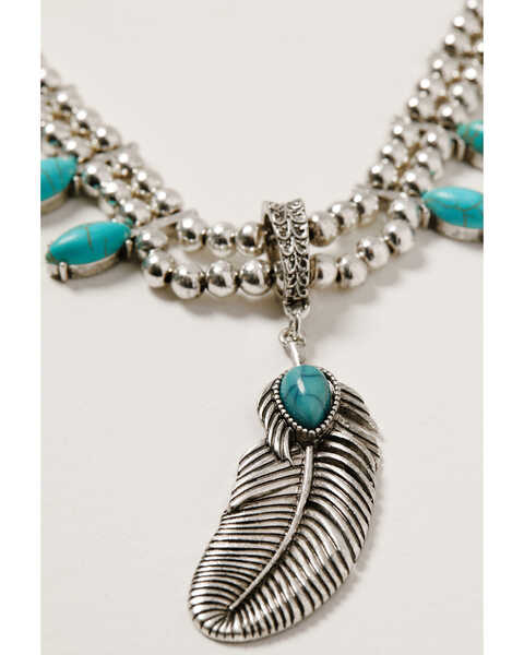 Shyanne Women's Wild Soul Feather Tassel Necklace, Silver, hi-res