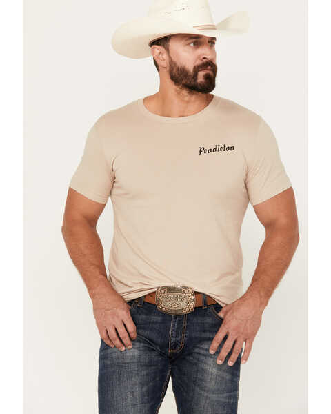 Image #1 - Pendleton Men's Vintage Buffalo Short Sleeve Graphic T-Shirt, Sand, hi-res