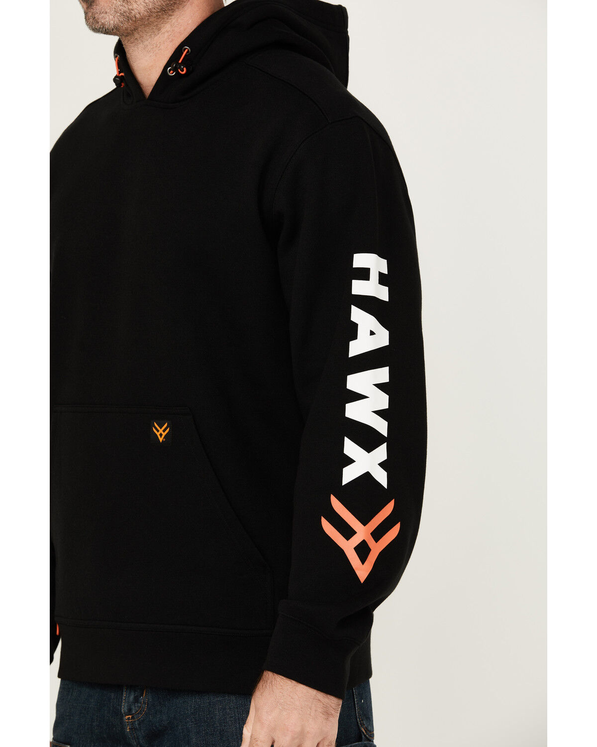 Image #3 - Hawx Men's Halstead Logo Sleeve Hooded Sweatshirt, Black, hi-res