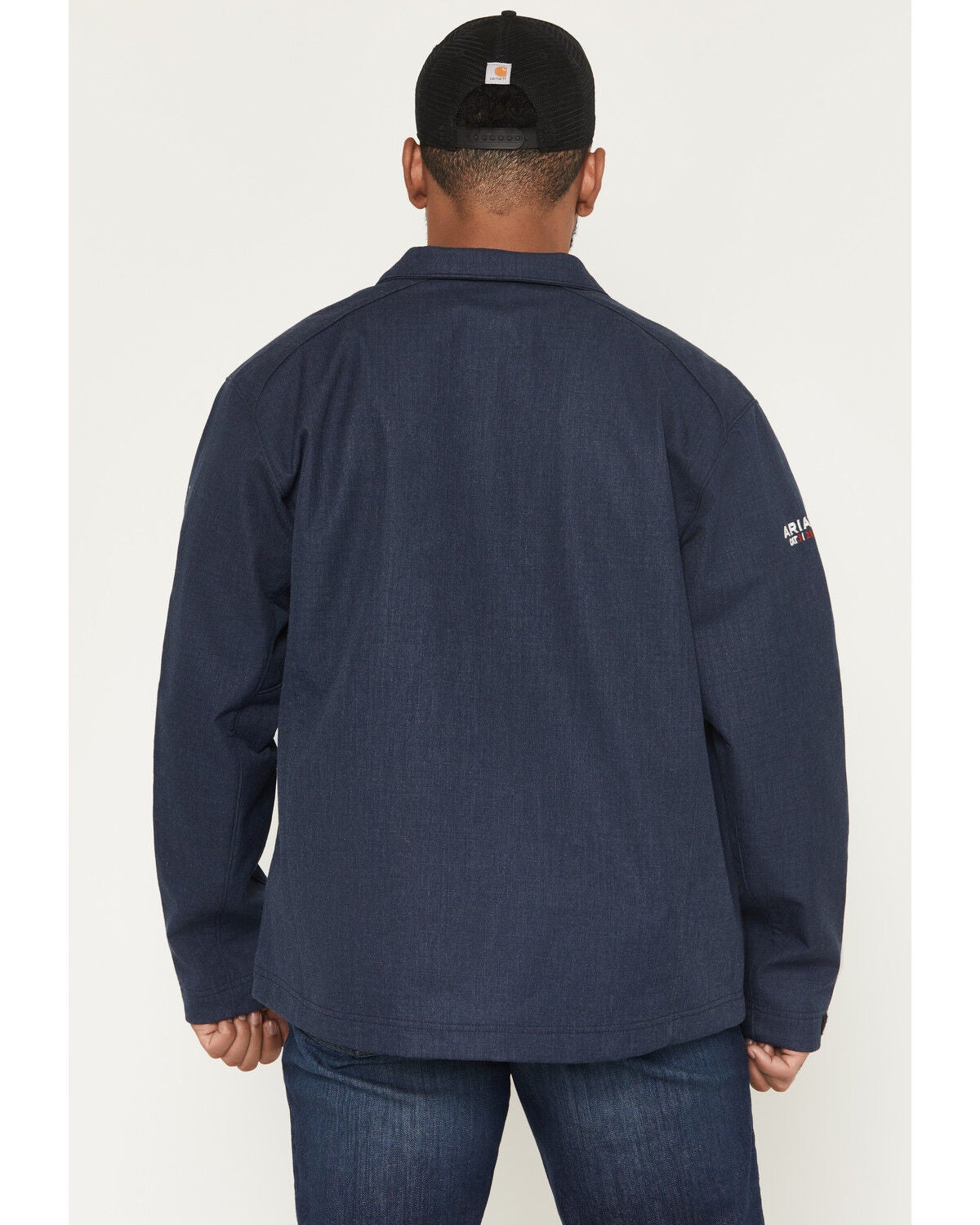 Image #4 - Ariat Men's FR Team Logo Softshell Jacket, Navy, hi-res