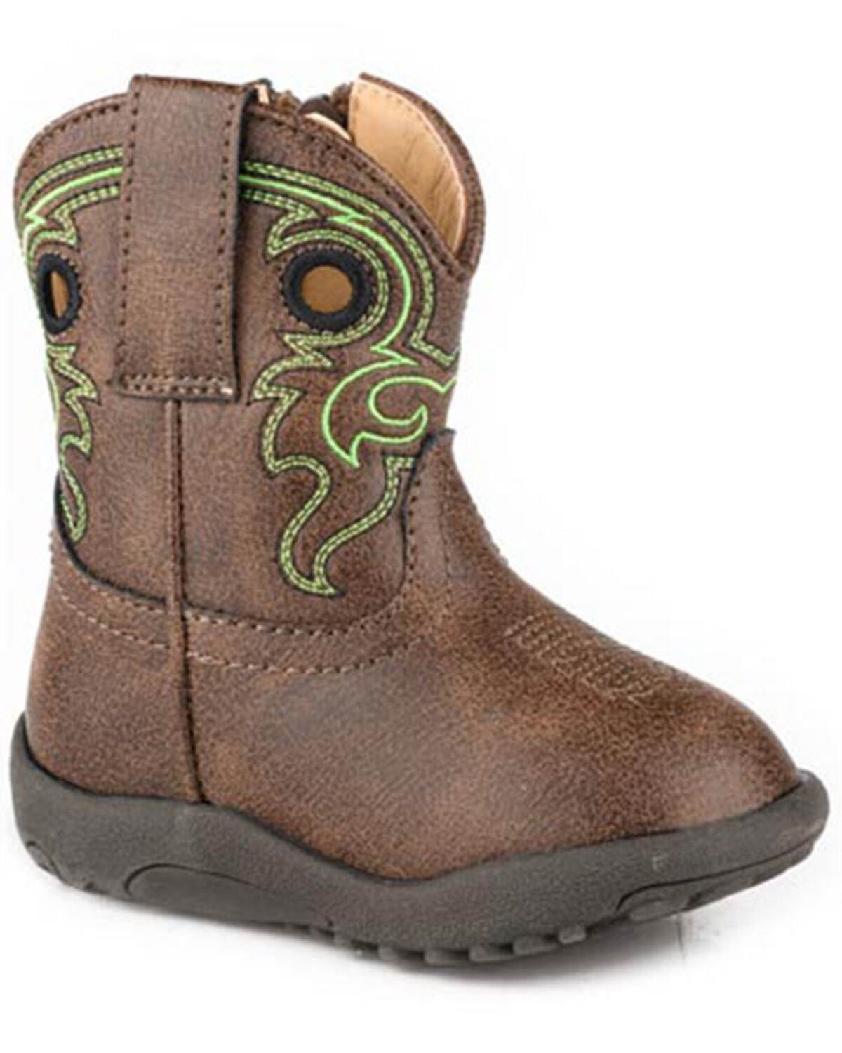 Roper Infant Boys' Cowbabies Reno Western Boots - Round Toe, Brown, hi-res