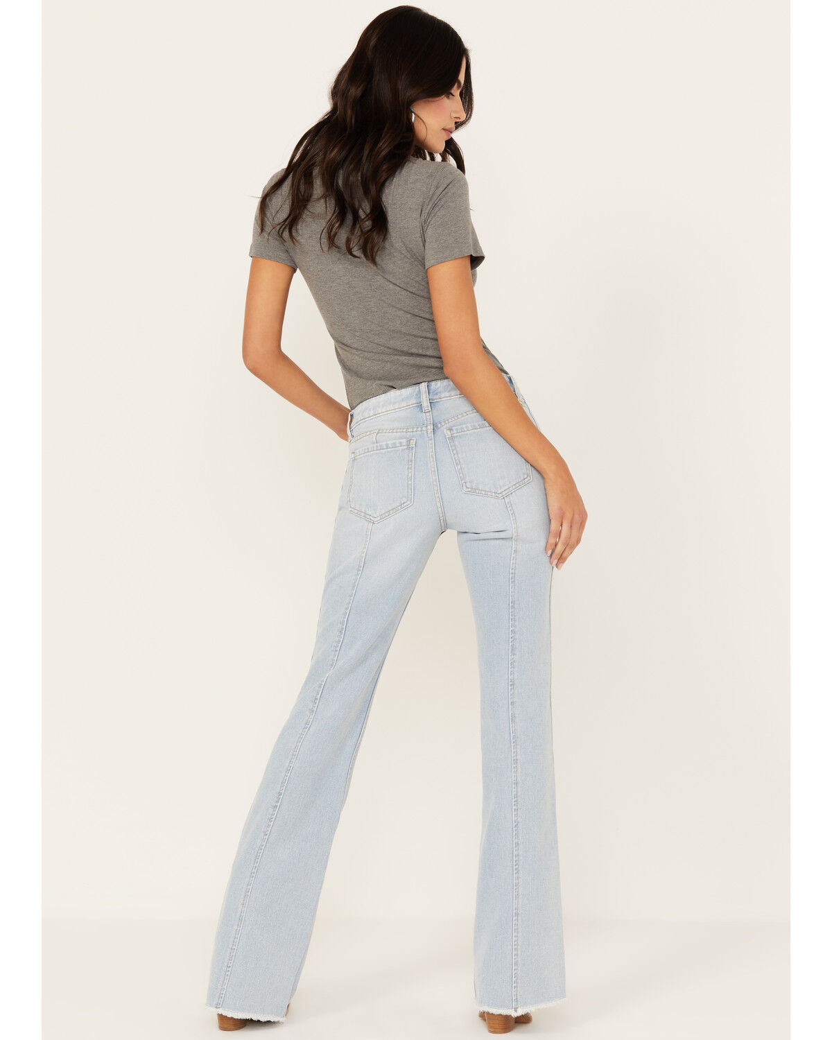 Image #3 - Shyanne Women's Light Wash Low Rise Seamed Bootcut Jeans, Light Medium Wash, hi-res