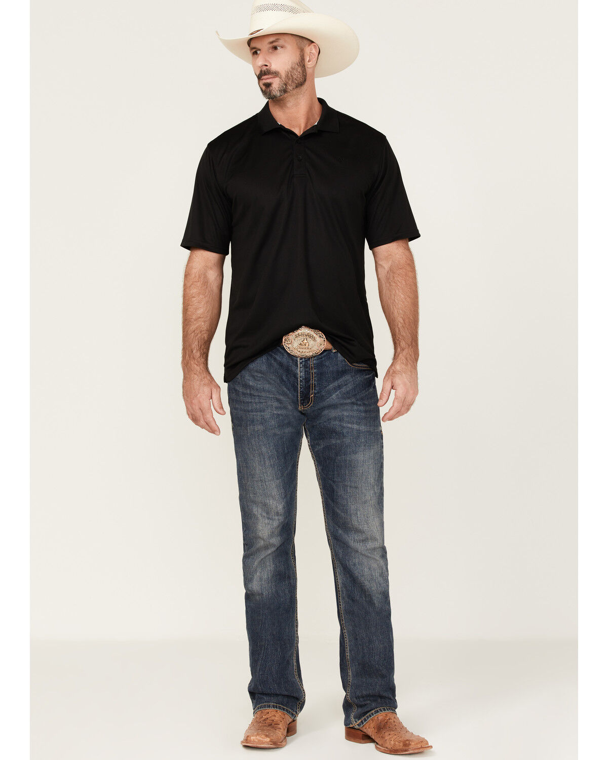 Image #2 - Ariat Men's TEK Polo Shirt - Big & Tall, Black, hi-res