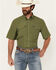 Image #1 - Wrangler Men's Solid Short Sleeve Snap Performance Western Shirt - Tall, Green, hi-res