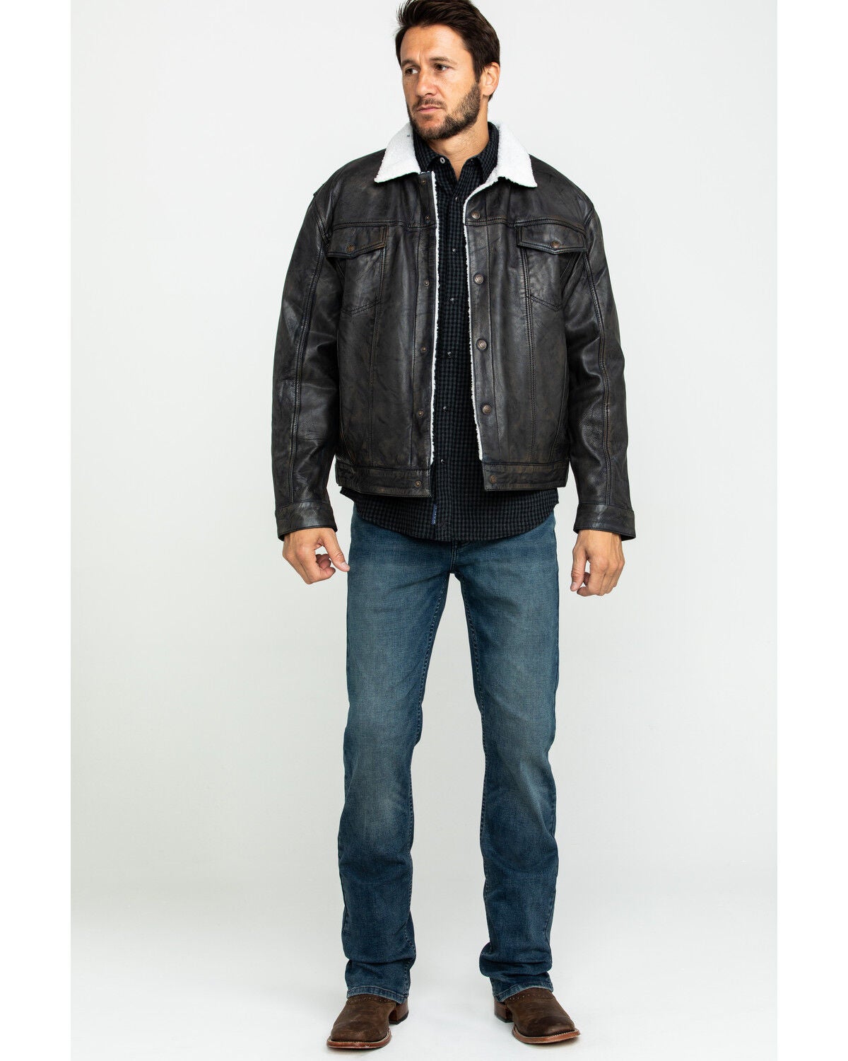 mens lined leather jacket