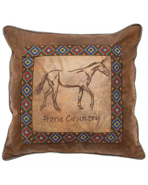 Carstens Home Rustic Horse Country Decorative Throw Pillow, Brown, hi-res