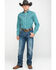 Image #6 - Rock 47 By Wrangler Men's Teal Geo Print Long Sleeve Western Shirt , Teal, hi-res