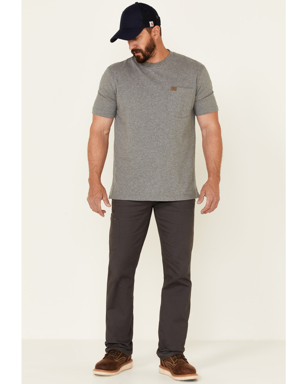 Image #1 - Ariat Men's Rebar M7 Durastretch Made Tough Straight Leg Work Pants, Grey, hi-res