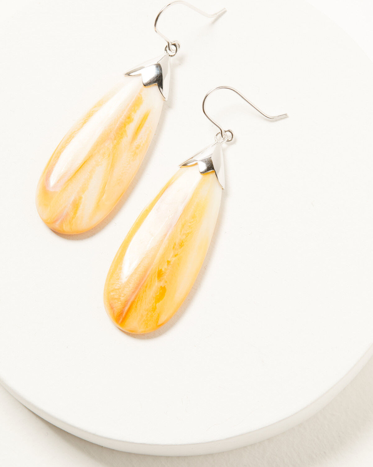 Image #3 - Paige Wallace Women's Spiny Oyster Teardrop Earrings, Orange, hi-res