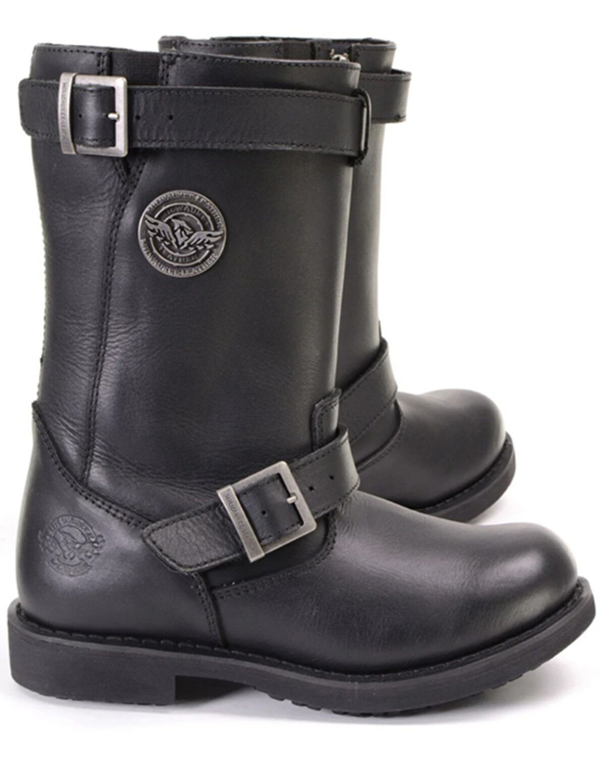 Image #2 - Milwaukee Leather Women's 11" Classic Engineer Motorcycle Boots - Round Toe, Black, hi-res