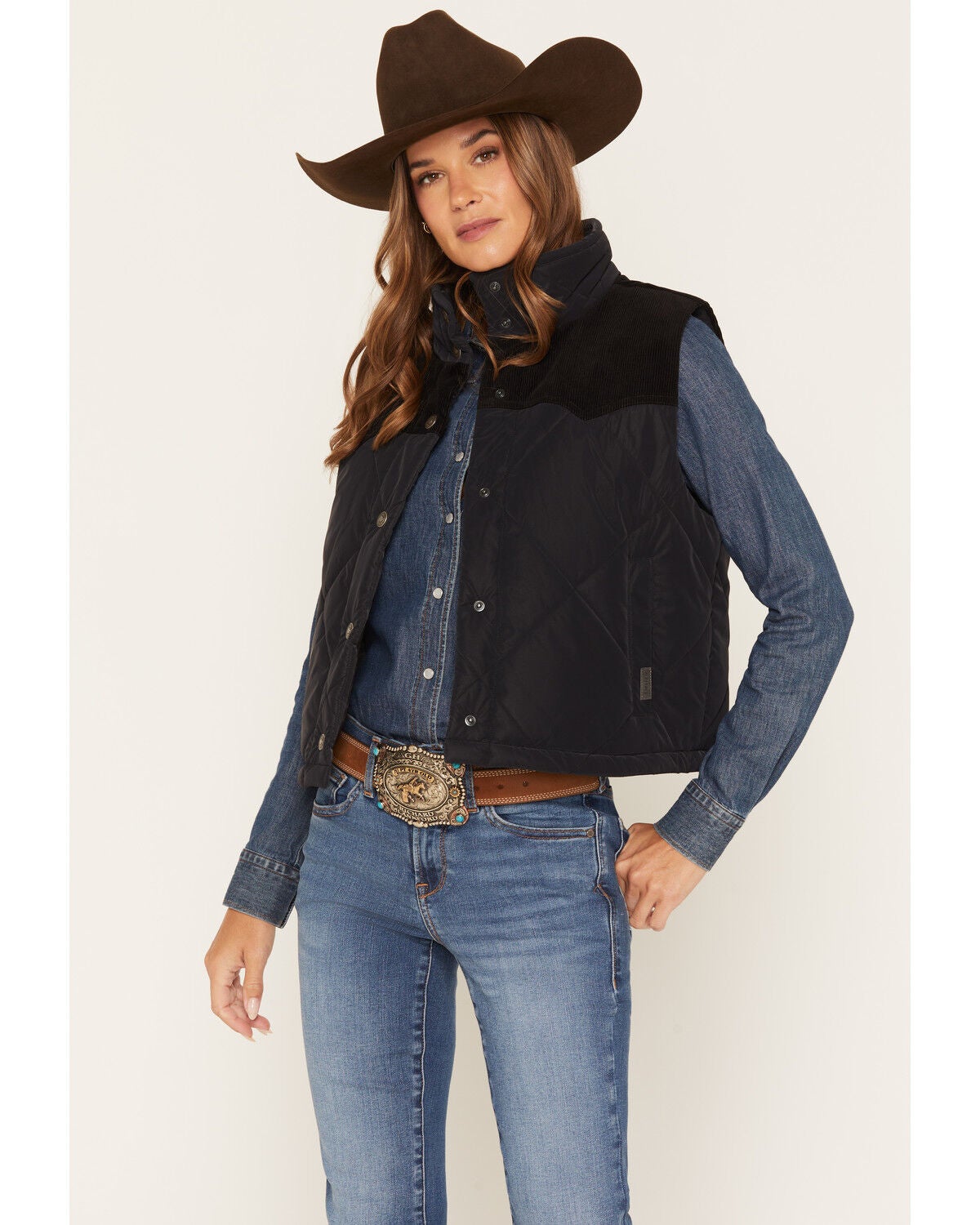 Ariat Women's Dalton Vest, Black, hi-res