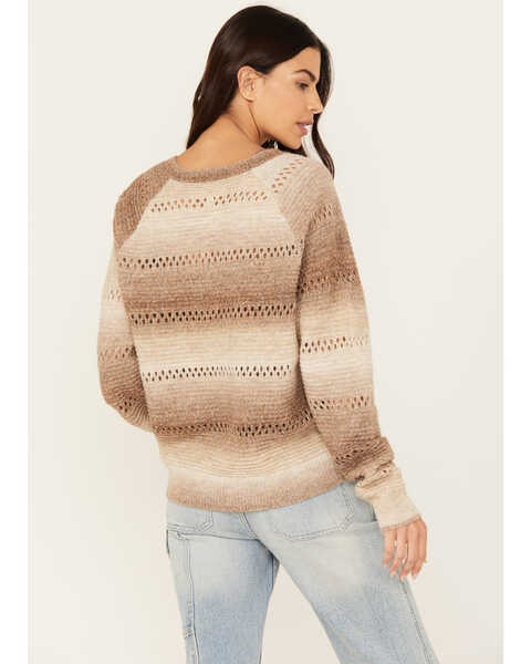Image #4 - Cleo + Wolf Women's V-Neck Striped Sweater , Cream, hi-res