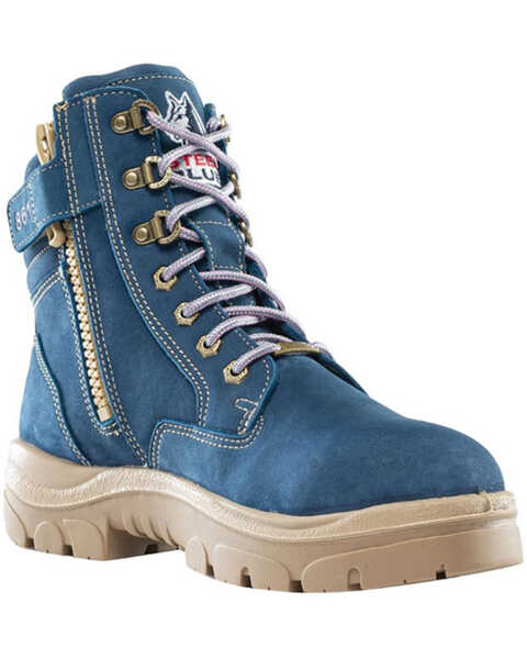 Image #1 - Steel Blue Women's Southern Cross Zip Work Boots - Steel Toe, Blue, hi-res