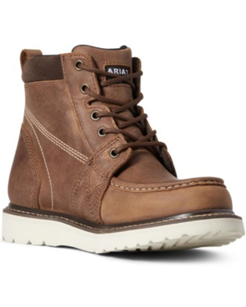 Ariat Women's Rebar Wedge Waterproof Work Boots - Soft Toe, Brown, hi-res