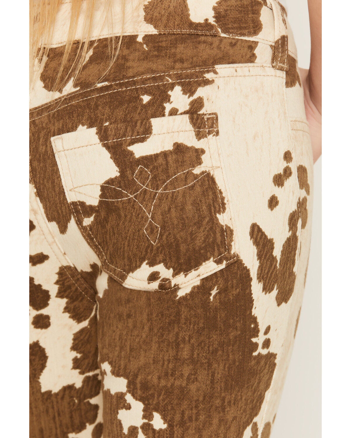 Image #4 - Shyanne Little Girls' Lacey Pony Print Print Pull-On Flare Denim Jeans, Cow Print, hi-res
