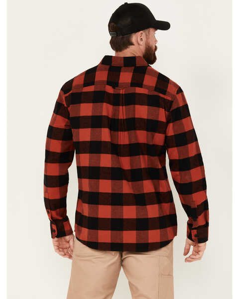 Image #4 - Hawx Men's Buffalo Plaid Print Flannel Work Shirt, Medium Red, hi-res