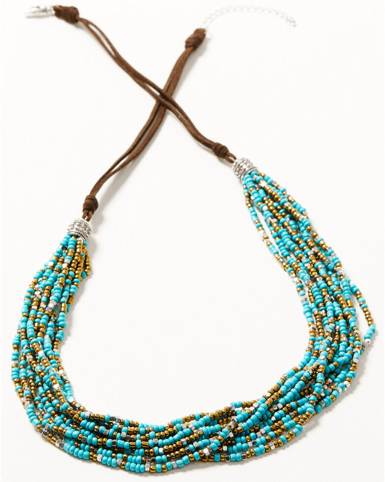 Shyanne Women's Wild Blossom Turquoise Multi Beaded Necklace, Multi, hi-res