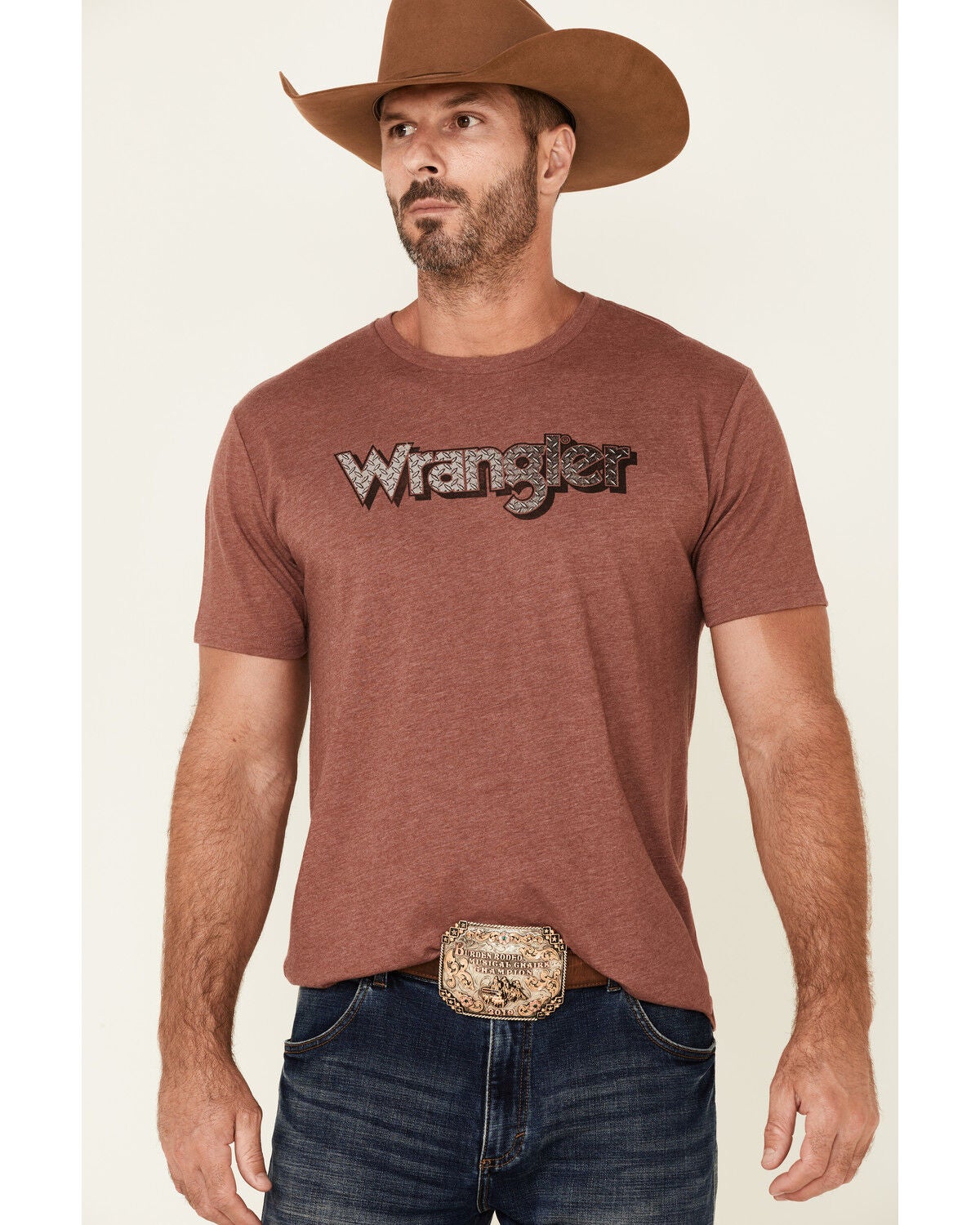 Wrangler Men's Heather Burgundy Steel 